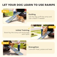 PawHut Dog Car Ramp with Anti-Slip Steps, 10-Steps Pet Stairs for Pets to Access Cars and High Beds, Grey(m-8)