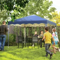 Outsunny 3 x 3cm Adjustable Height Pop-Up Gazebo, with Bag - Blue(m-13)