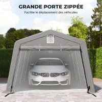 Outsunny Tente garage carport dim. 6,2L x 3,3l x 2,4H m acier galvanisé robuste PE haute densité 150 g/m² imperméable anti-UV(m-6)