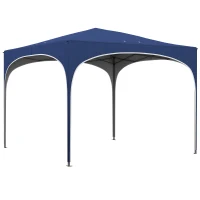 Outsunny Opvouwbare paviljoen, verstelbaar in hoogte, metalen steunen, stevig zeildoek, inclusief draagtas, 2,95 x 2,95 x 2,55m, Donkerblauw(m-1)