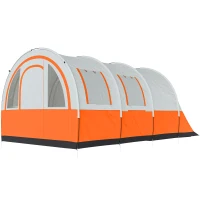Outsunny Campingzelt bis 3 Pers., Familienzelt, separate Bereiche, wasserdicht, Cremeweiß(m-11)