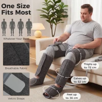 HOMCOM Leg Massager with Heat, Compression, 3 Auto Modes & 3 Intensities,  Foot and Calf Massage Machine(m-6)