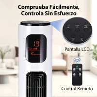 HOMCOM Ventilador de Torre Silencioso 45W con Control Remoto 3 Velocidades 3 Modos Temporizador 10H Oscilación 70° Blanco(m-7)