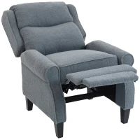 HOMCOM Fauteuil relax inclinable en polaire Teddy, fauteuil de relaxation avec repose-pieds extensible, assise rembourrée, gris(m-17)