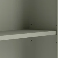 HOMCOM Pensile da bagno con 2 ante a persiana e ripiano regolabile, verde(m-4)