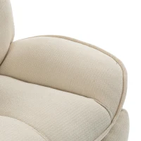 HOMCOM Chenille relaxfauteuil, handmatig verstelbaar, 360° draaibaar en schommelend, met brede zitting en hoge rugleuning, crèmewit(m-13)