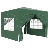 Outsunny 3 x 3m Pop-Up Gazebo Shelter, with Accessories - Dark Green(m-1)
