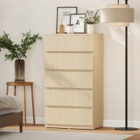 HOMCOM Chest of Drawers, 5-Drawer Storage Cabinets, Modern Dresser, Storage Drawer Unit for Bedroom(m-6)