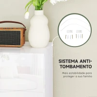 HOMCOM Cómoda com 5 Gavetas de Madeira Cómoda de Dormitório Cómoda Branca Estilo Moderno 55x33x80 cm Branco Brilhante(m-5)