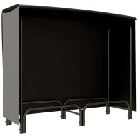 Outsunny Brandhoutrek, 0,33 m³, met Draagtas & Hoes, Metalen frame, tot 150 kg, 120 x 36 x 99 cm, Zwart(m-1)