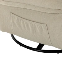 HOMCOM Chenille relaxfauteuil, handmatig verstelbaar, 360° draaibaar en schommelend, met brede zitting en hoge rugleuning, crèmewit(m-11)