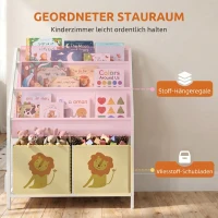 AIYAPLAY Kinderboekenkast met 3 hangende boekenplanken en 2 lades, 60 x 30 x 76 cm, wit(m-4)