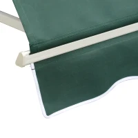 Outsunny Toldo Manual Retráctil de Aluminio Toldo para Exterior Toldo de Balcón Ángulo Ajustable Impermeable Anti-UV Tela de Poliéster 180x70cm Verde(m-9)