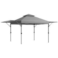 Outsunny 3 x 3m Height Adjustable Pop-Up Gazebo, with Accessories - Grey(m-1)