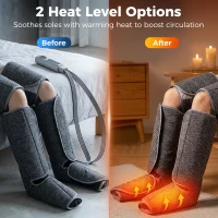 HOMCOM Leg Massager with Heat, Compression, 3 Auto Modes & 3 Intensities,  Foot and Calf Massage Machine(m-5)