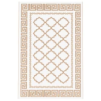 Outsunny Plastic Straw Reversible RV Outdoor Rug with Carry Bag, 182 x 274cm, Brown and Cream(m-1)