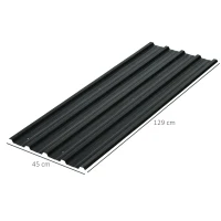 Outsunny Set 12 Pannelli di Ricambio 129x45 cm per Casette da Giardino in Acciaio Zincato Grigio Scuro(m-3)