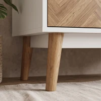 HOMCOM Cabinet Wood-Effect Sticker Surface, Modern Wardrobe with 2 Hanging Rods, 2 Storage Shelves and 2 Drawers, White(m-12)