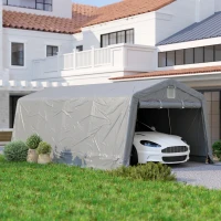 Outsunny Tente garage carport dim. 6,2L x 3,3l x 2,4H m acier galvanisé robuste PE haute densité 150 g/m² imperméable anti-UV(m-2)