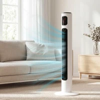 HOMCOM Ventilador de Torre Silencioso 45W con Control Remoto 3 Velocidades 3 Modos Temporizador 10H Oscilación 70° Blanco(m-10)