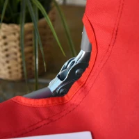 Outsunny Lettino Prendisole Pieghevole con Schienale Reclinabile su 5 Livelli, 187x55x24cm, Rosso(m-9)