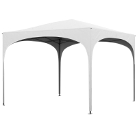 Outsunny Cenador de Jardín Plegable con Altura Ajustable Bolsa de Transporte Impermeable Anti-UV y Bolsas de Arena Blanco