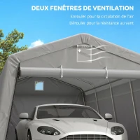 Outsunny Tente garage carport dim. 6,2L x 3,3l x 2,4H m acier galvanisé robuste PE haute densité 150 g/m² imperméable anti-UV(m-7)