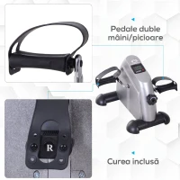 HOMCOM Bicicletă de Exerciții Compactă cu Rezistență Reglabilă și Ecran LCD pentru Antrenament la Domiciliu(m-5)