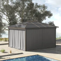 Outsunny 4 parois latérales pour pavillon de jardin tonnelle rigide 300 x 300 cm protéger de la pluie vent soleil gris clair(m-10)