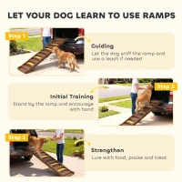 PawHut Dog Car Ramp with Anti-Slip Steps, 10-Steps Pet Stairs for Pets to Access Cars and High Beds, Brown(m-8)