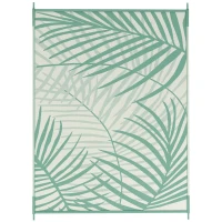 Outsunny Outdoorteppich Terrassenteppich, wetterbeständig, modernes Design, 365 cm x 274 cm x 0,3cm, Grün + Creme(m-1)