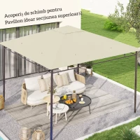 Outsunny Pânză de Înlocuire pentru Acoperiș de Foișor, Husă de Schimb Respirabilă, 3 x 3 m(m-2)