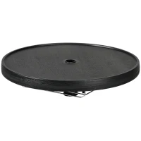 Outsunny Table de parasol plateau à table ronde 60 cm avec trou pour parasol pour plage, terrasse, jardin, piscine noir(m-1)