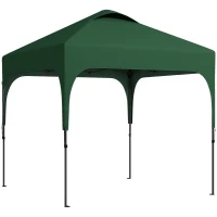 Outsunny Carpa de Jardín 2,5x2,5x2,68 m Protección UV 50+ Ajustable en Altura con 4 Bolsas de Arena y Bolsa de Transporte Verde(m-1)