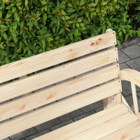 Outsunny Tuinbank, Wagenwiel-ontwerp, voor 2 personen, natuurlijk hout, donkerbruin, 105,5 x 56 x 79 cm, Natuurlijk(m-8)