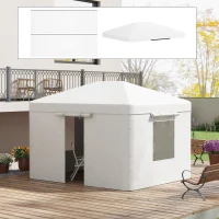 Outsunny Vervangend dak voor paviljoen, vervangende luifel, weerbestendig, 360 x 300 x 270 cm, wit(m-2)