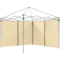 Outsunny Parois latérales de Rechange Barnum panneaux latérals pour tonnelle 3 x 3 ou 3 x 6 m 2 pièces beige(m-1)