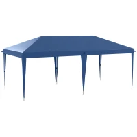 Outsunny Carpa Plegable 6x3 m con Altura Ajustable en 3 Niveles Bolsa de Transporte Anti-UV y Marco de Acero Azul(m-1)