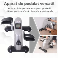 HOMCOM Bicicletă de Exerciții Compactă cu Rezistență Reglabilă și Ecran LCD pentru Antrenament la Domiciliu(m-7)