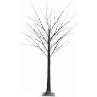 HOMCOM Kunstmatige Berk met LED-verlichting, 96 warmwitte Micro-LEDs, 150 cm, Bruin(m-11)