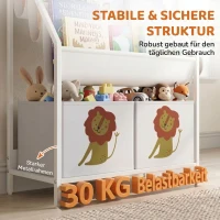 AIYAPLAY Kinderboekenkast met 3 hangende boekenplanken en 2 lades, 60 x 30 x 76 cm, wit(m-7)