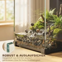 PawHut Aquarium Komplettset 36L Nano Aquarium mit LED-Beleuchtung Filtersystem Pumpe Zirkulation 30 x 30 x 45,5 cm Schwarz(m-8)