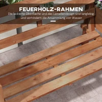 Outsunny Tuinbank, 2-Zits Bank, inclusief plantenbakken, hout, 184 cm x 59 cm x 95 cm, Bruin(m-6)