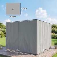 Outsunny 4 parois latérales pour pavillon de jardin tonnelle rigide 300 x 300 cm protéger de la pluie vent soleil gris clair(m-3)