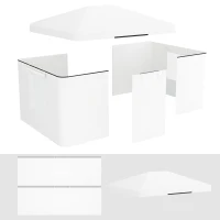 Outsunny Vervangend dak voor paviljoen, vervangende luifel, weerbestendig, 360 x 300 x 270 cm, wit(m-11)