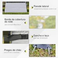 Outsunny Tenda Dobrável 220x220x200 cm com 1 Parede Lateral Bolsa de Transporte Impermeável e Proteção UV50+ para Jardim Pátio Branco(m-6)