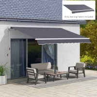 Outsunny Telo di Ricambio per Tenda a Bracci Retrattile in Poliestere Anti UV da 3.6x2.5 m, Grigio(m-9)