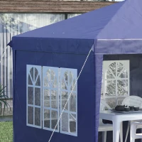 Outsunny 3 x 6m Pop Up Gazebo, Height Adjustable Marquee Party Tent with Sidewalls and Storage Bag, Blue(m-8)
