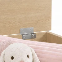 HOMCOM Storage chest, storage bench with flip-top lid and safety hinges, 80 x 40 x 45 cm, natural(m-6)