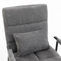 HOMCOM Slaapfauteuil, 3-in-1 opvouwbare chenille eenzitsfauteuil met Click-Clack-rugleuning, grijs(m-10)